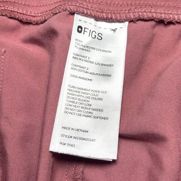 FIGS Scrub Pants Women's XXLT Tall Zamora Jogger Dark Mauve Pink Tech Collection - Picture 9 of 10